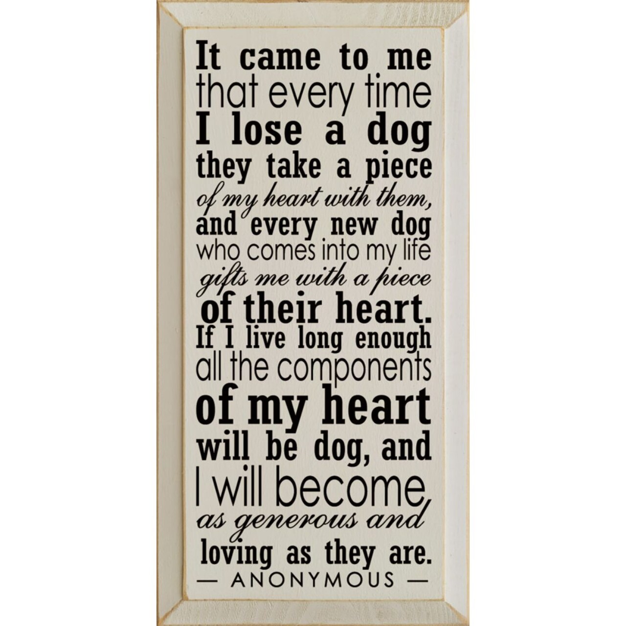 Inspirational Dog Lover Wood Wall Plaque 9x18 Inch Rustic Country Style